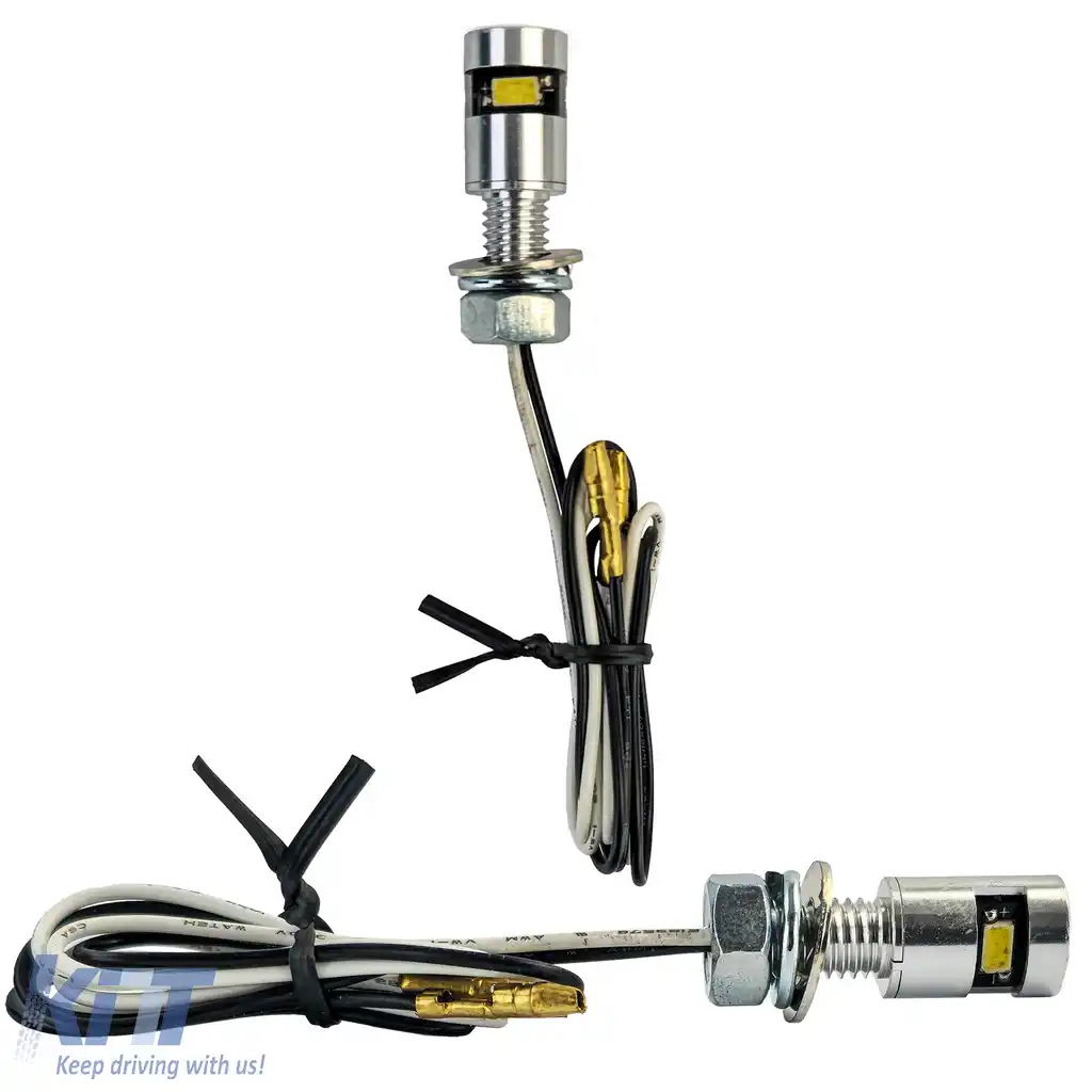 Iluminare LED pentru plăcuța de înmatriculare a motocicletei, mini, cromat, din aluminiu, universal-image-6258526