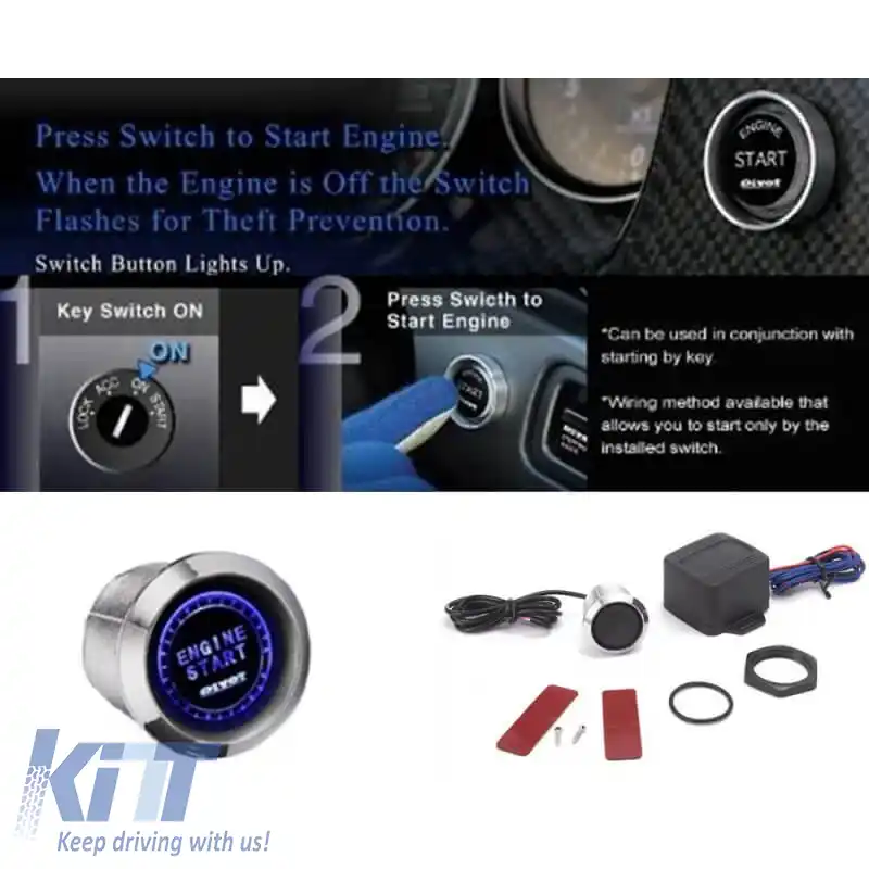 Iluminare Pivot Start / Stop Motor Starter 12V Led Albastru-image-6310827