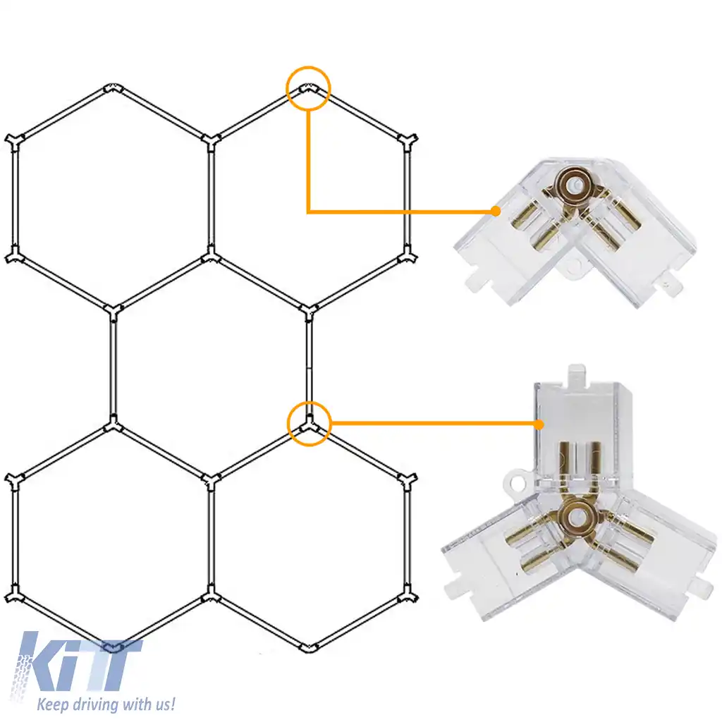 Iluminare RGB LED hexagonală pentru atelierul de garaj showroom 14 panouri 2.30 x 4.56m-image-6208062