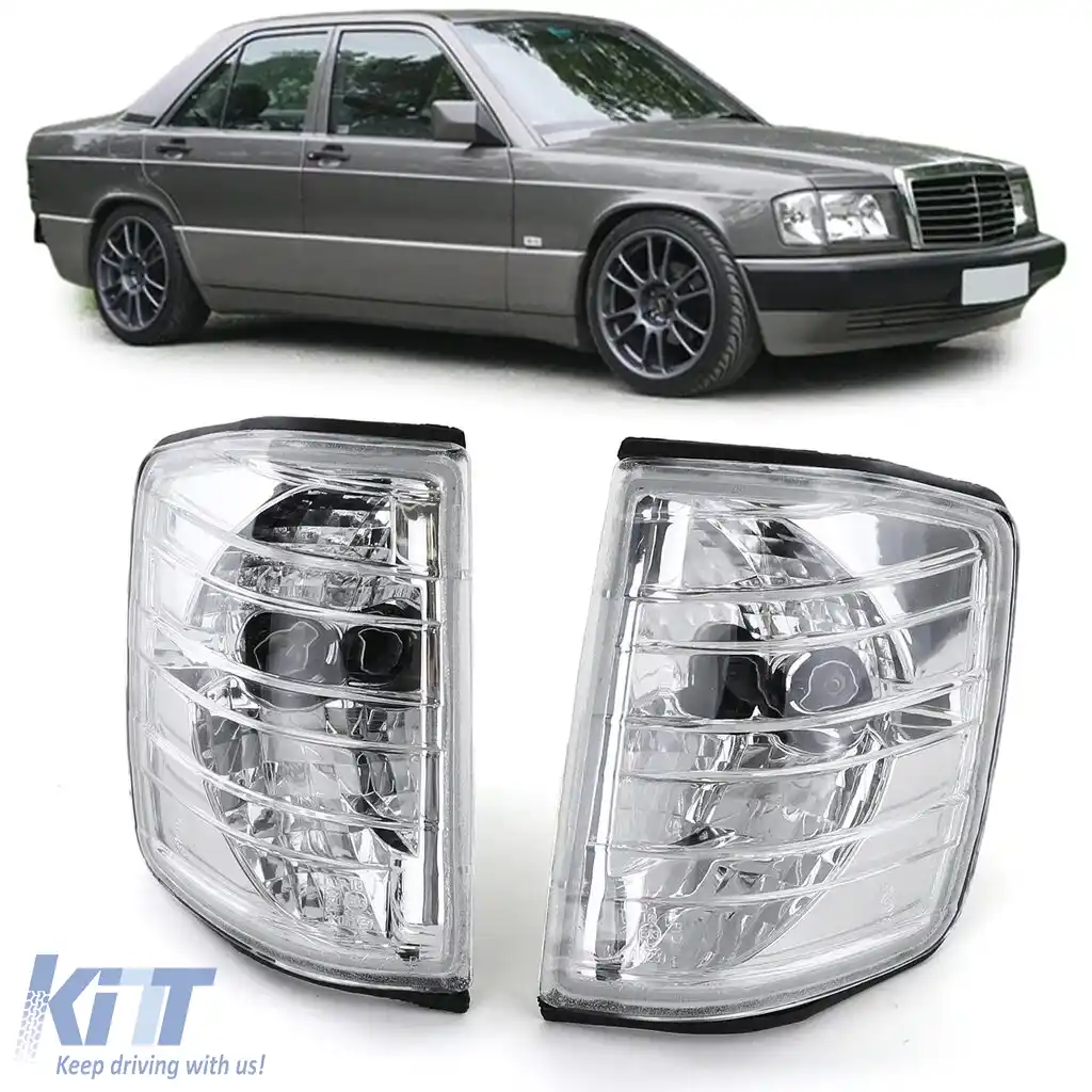 Indicator de sticlă clară cromat pentru Mercedes 190 W201 82-93