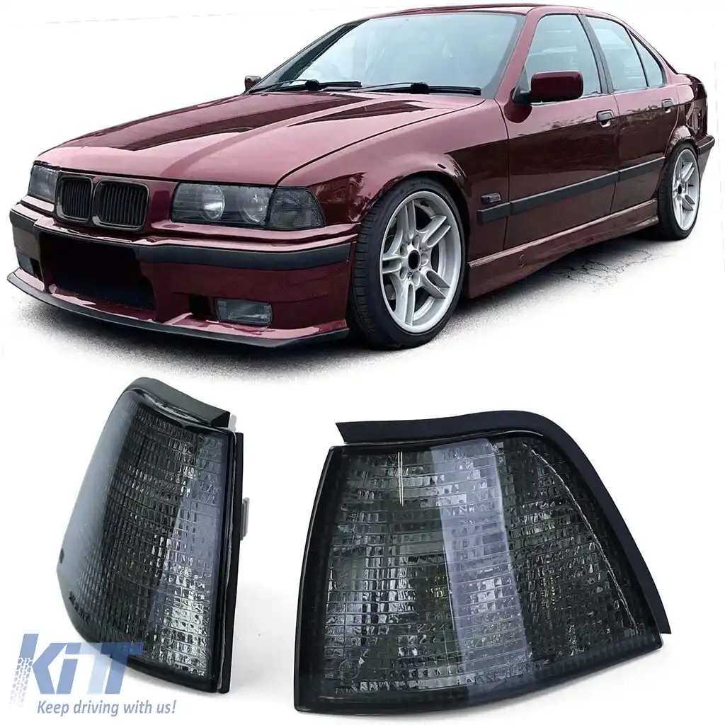 Indicator fum negru pereche potrivit pentru BMW Seria 3 E36 Sedan Touring Compact 90-98