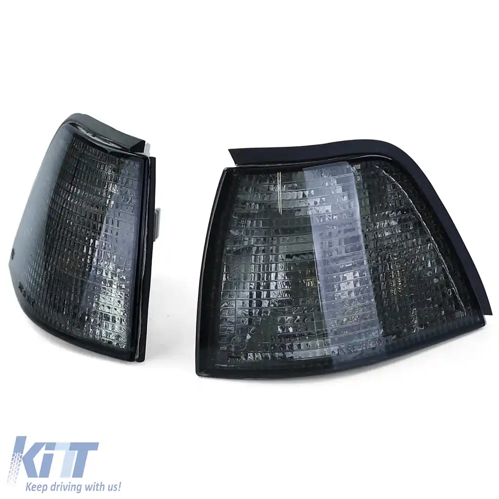 Indicator fum negru pereche potrivit pentru BMW Seria 3 E36 Sedan Touring Compact 90-98-image-6195534