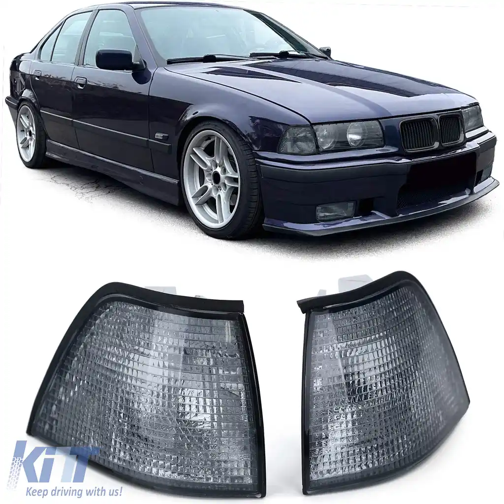 Indicator Fum Negru potrivit pentru BMW Seria 3 E36 Sedan Touring Compact 90-99