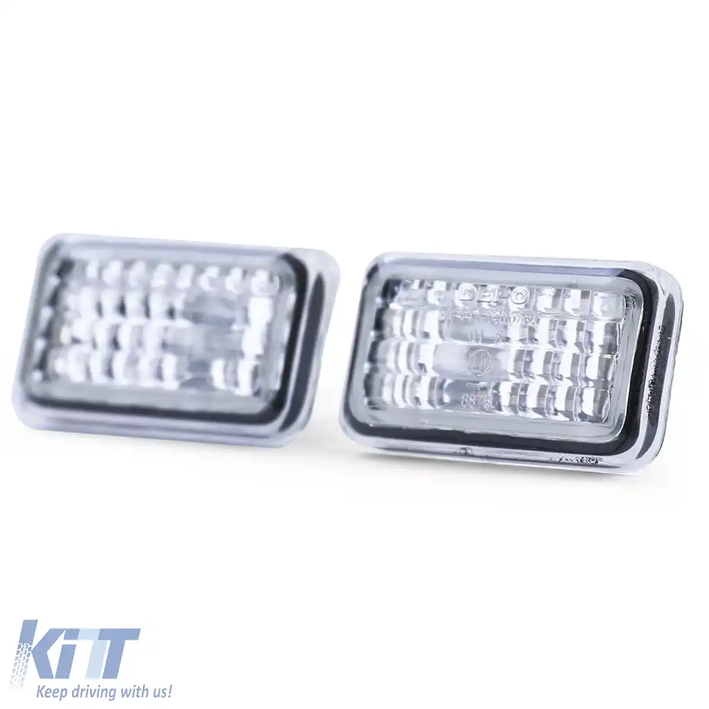 Indicator lateral din sticlă clară cu crom, potrivit pentru Porsche 911 924 944 964 993-image-6209351