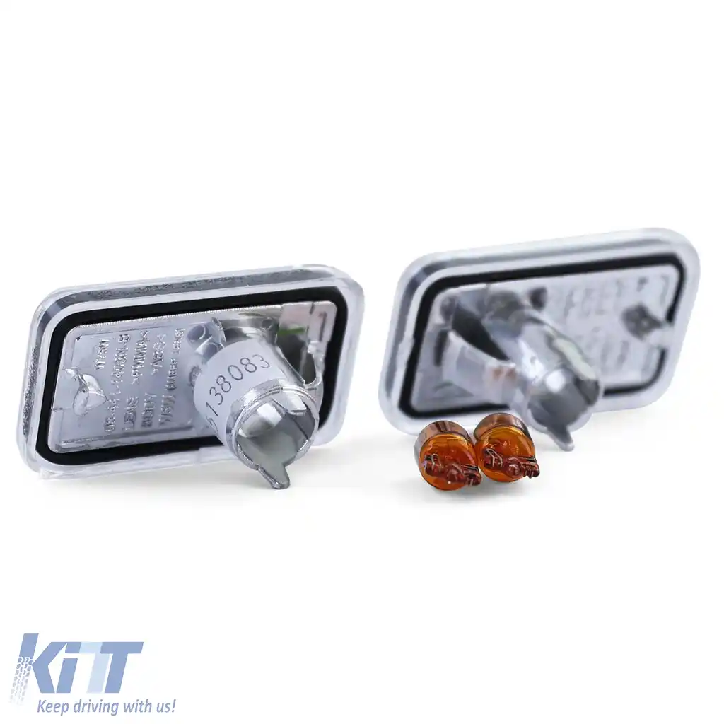 Indicator lateral din sticlă clară cu crom, potrivit pentru Porsche 911 924 944 964 993-image-6209355