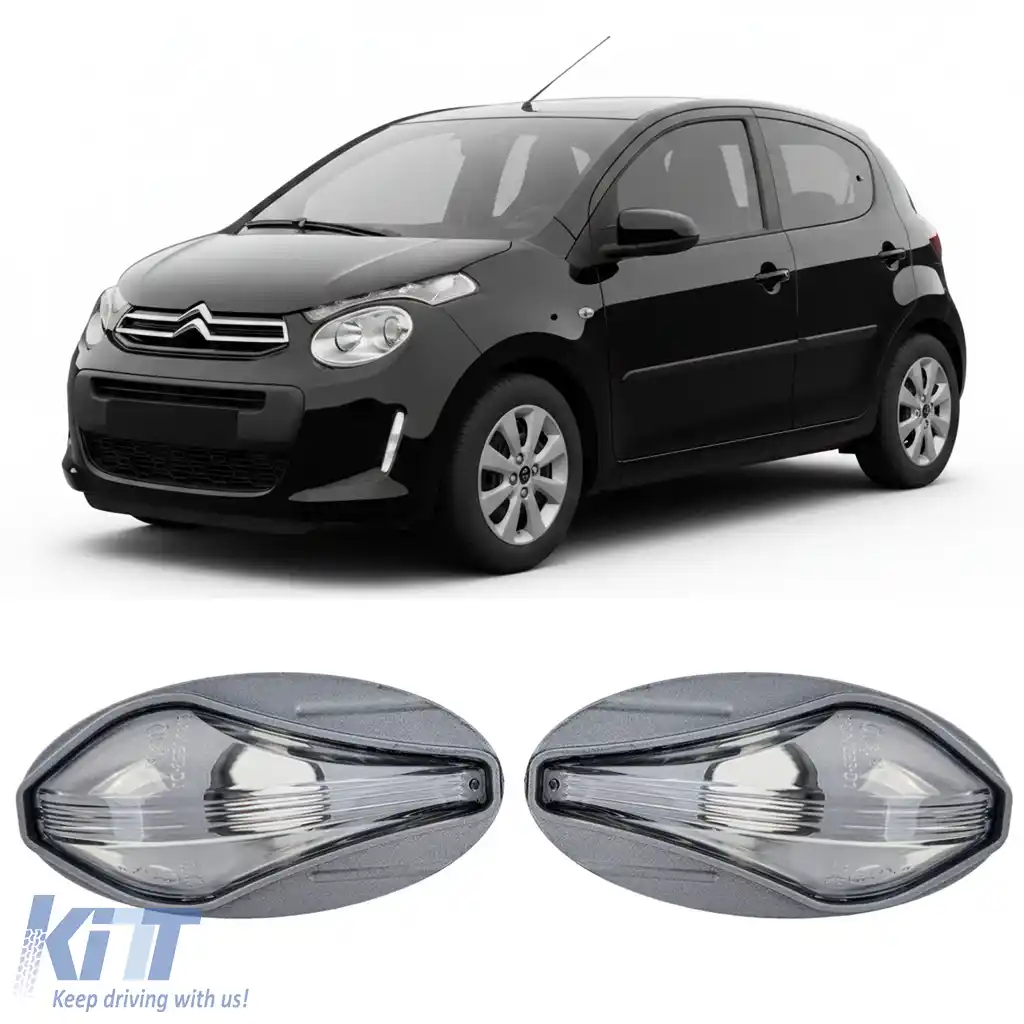 Indicator lateral din sticlă clară cu crom, potrivit pentru Citroen C1 C2 C3 C4 C5 Xsara Jumpy Berlingo