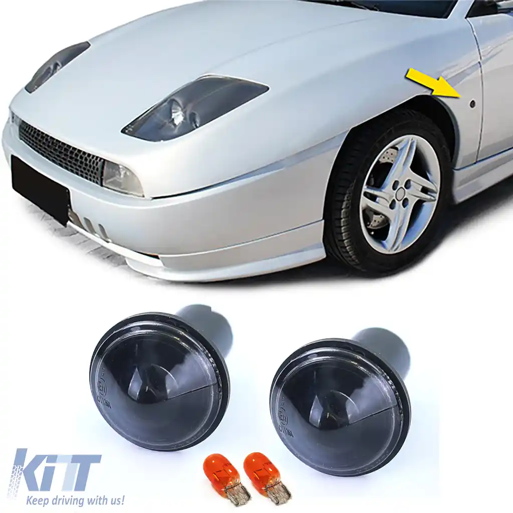 Indicator lateral din sticlă clară cu fum negru, potrivit pentru Fiat Coupe 175 94-00