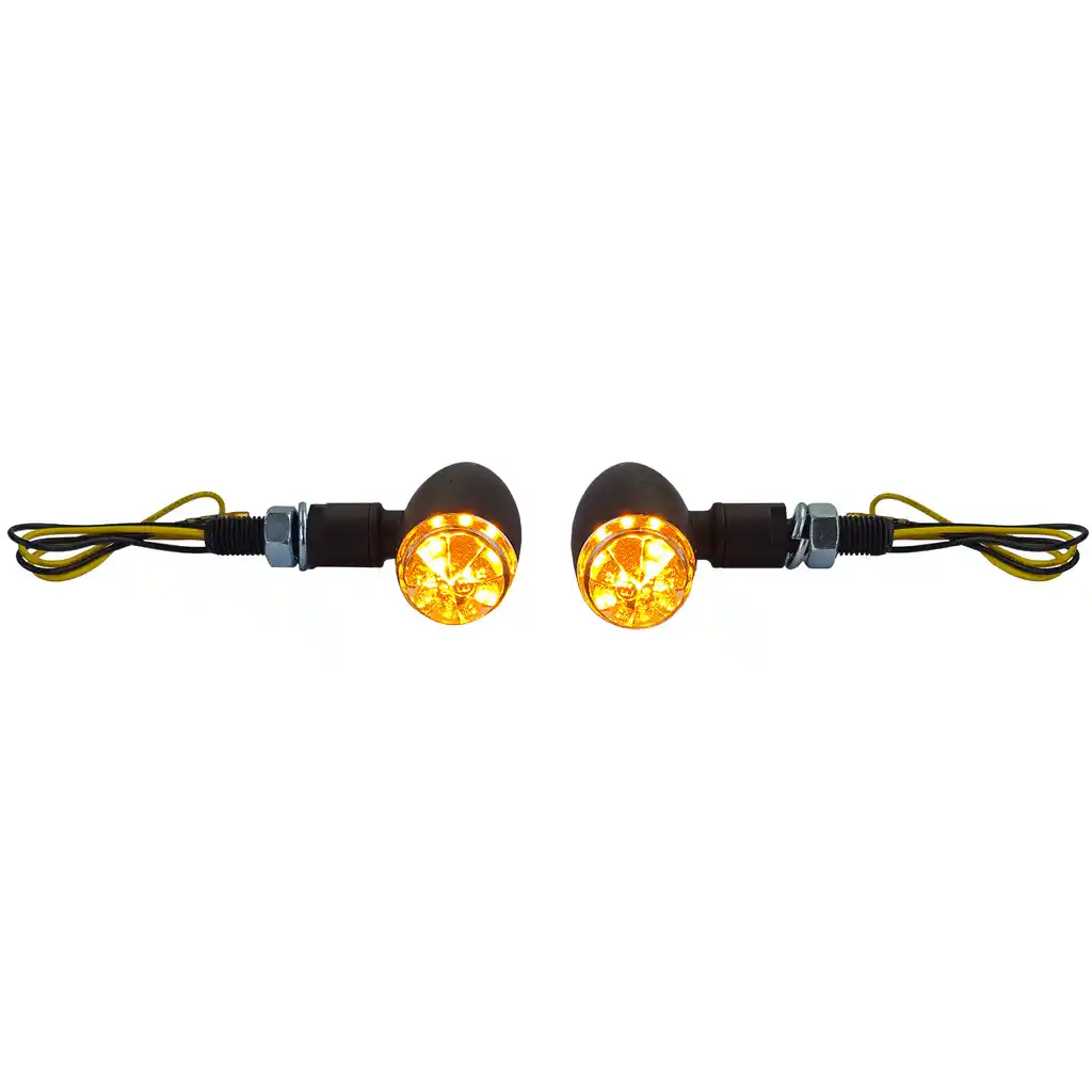 Indicator LED Micro pentru motocicletă Bullet Custom Mini Negru cu E-Mark