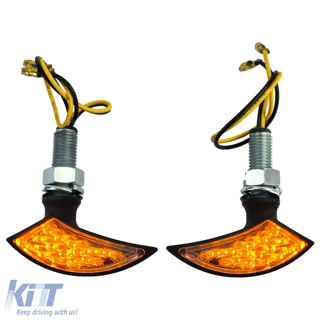 Indicator LED Mini pentru motocicletă Blade Custom Mini Indicator Negru cu E-Mark