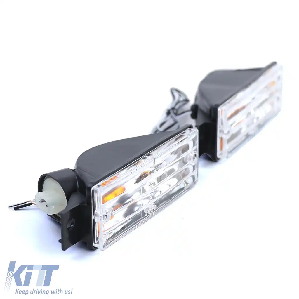 Indicatori din sticlă clară albi cu lumină de parcare și becuri, potrivite pentru BMW Seria 3 E30 1987-1993-image-6193456