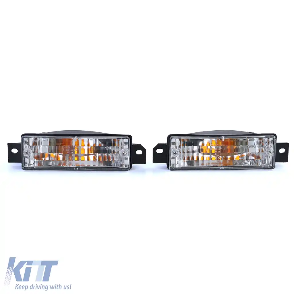 Indicatori din sticlă clară albi cu lumină de parcare și becuri, potrivite pentru BMW Seria 3 E30 1987-1993-image-6193457