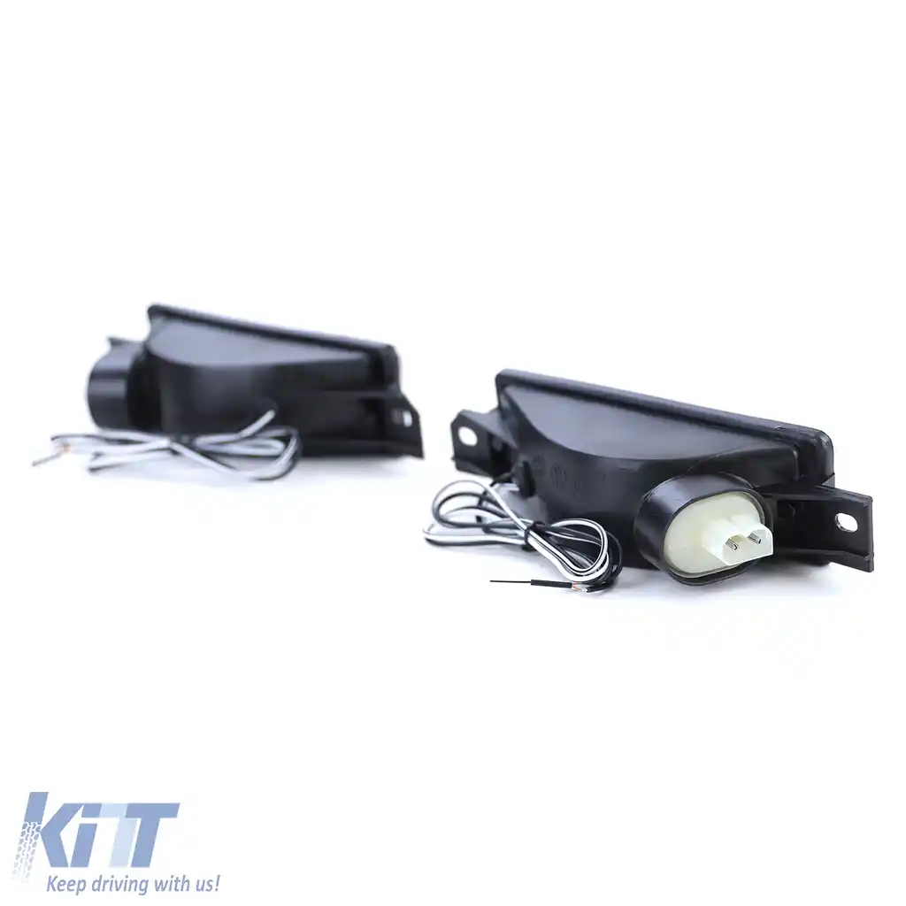 Indicatori din sticlă clară albi cu lumină de parcare și becuri, potrivite pentru BMW Seria 3 E30 1987-1993-image-6193460