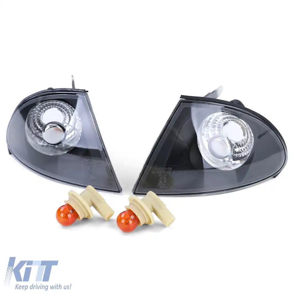 Indicatori din sticlă clară cu fum negru, potriviți pentru BMW Seria 3 E46 Sedan Touring 98-01-image-6203051