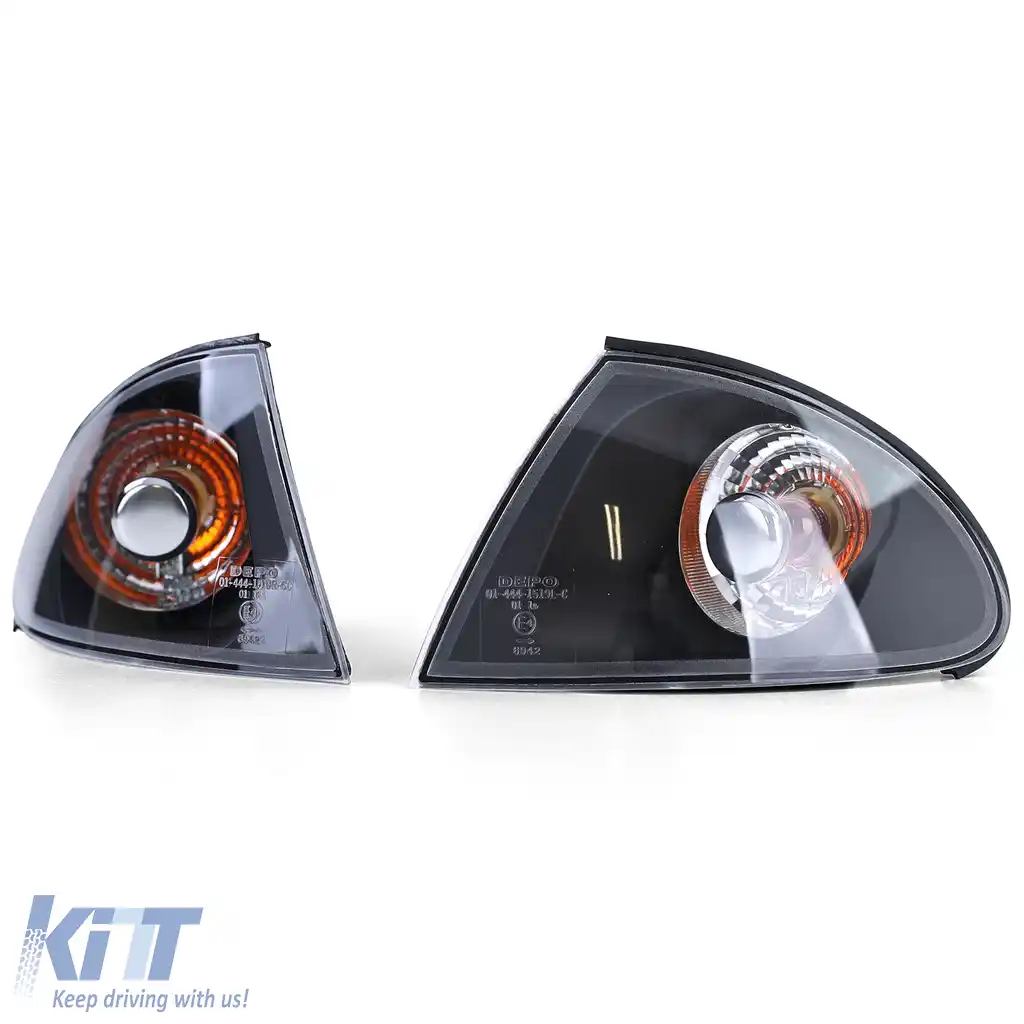 Indicatori din sticlă clară cu fum negru, potriviți pentru BMW Seria 3 E46 Sedan Touring 98-01-image-6203052