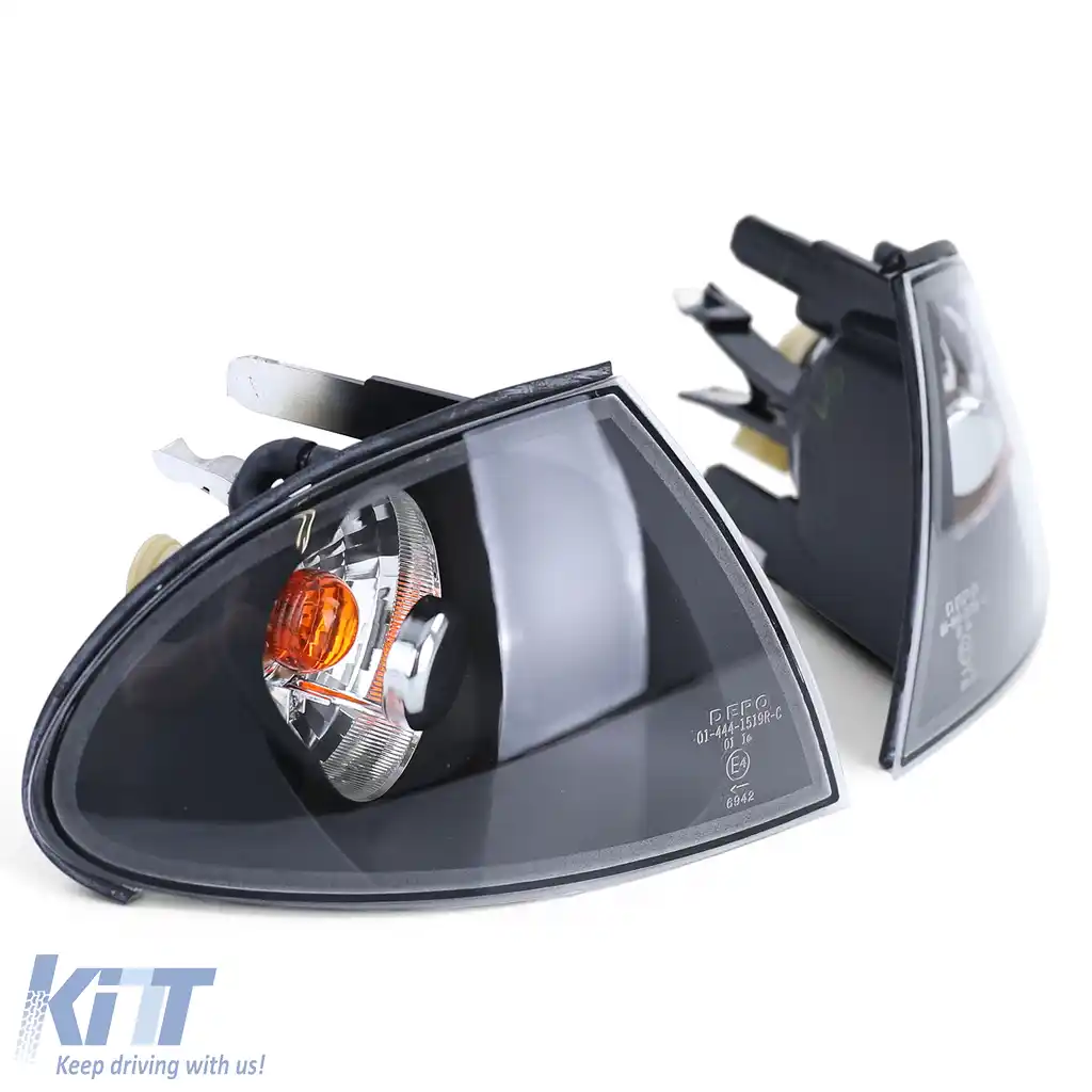 Indicatori din sticlă clară cu fum negru, potriviți pentru BMW Seria 3 E46 Sedan Touring 98-01-image-6203053