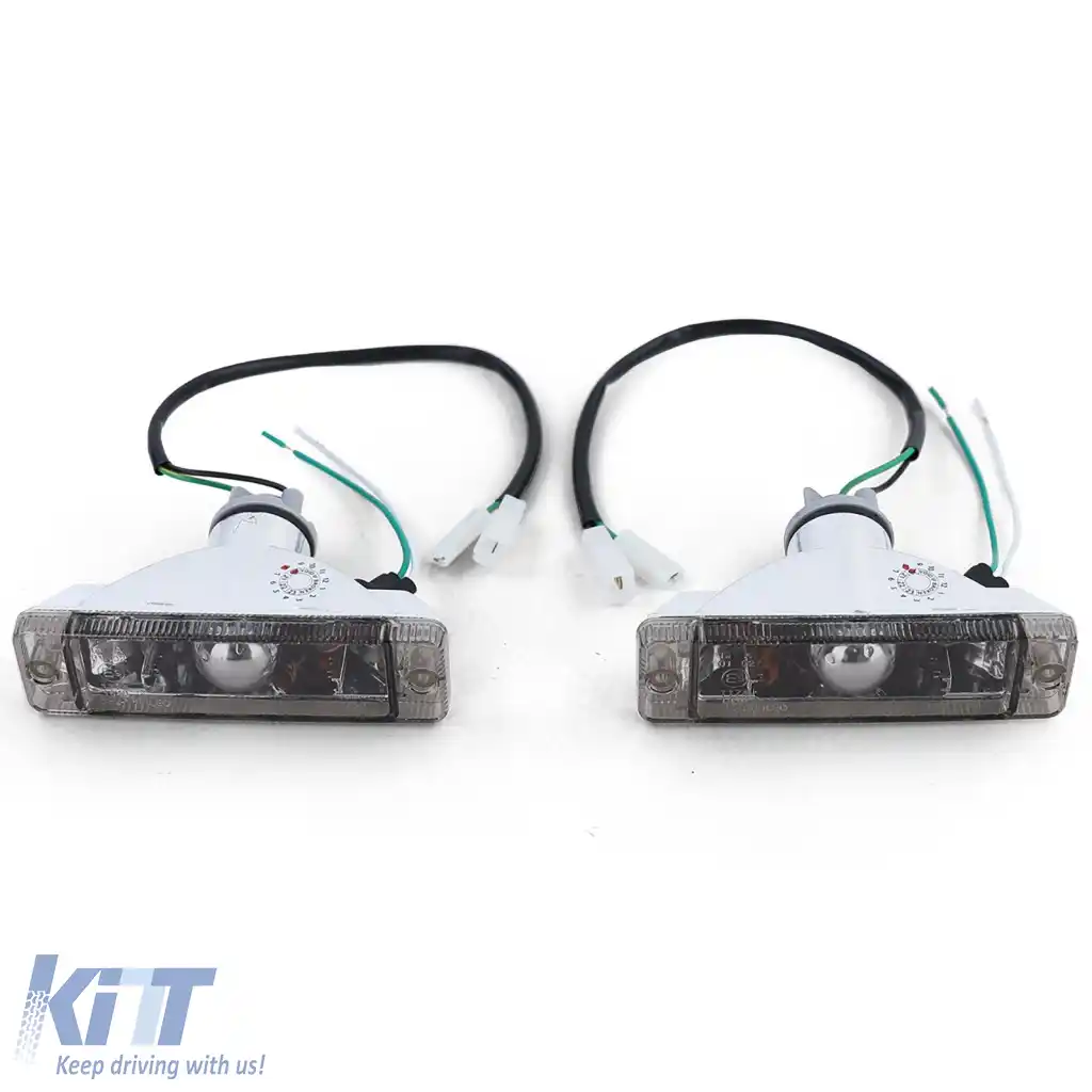 Indicatori din sticlă clară cu lumină de parcare Black Smoke, potriviți pentru VW Golf 1 2 Jetta 1 2 Polo 86C-image-6296826
