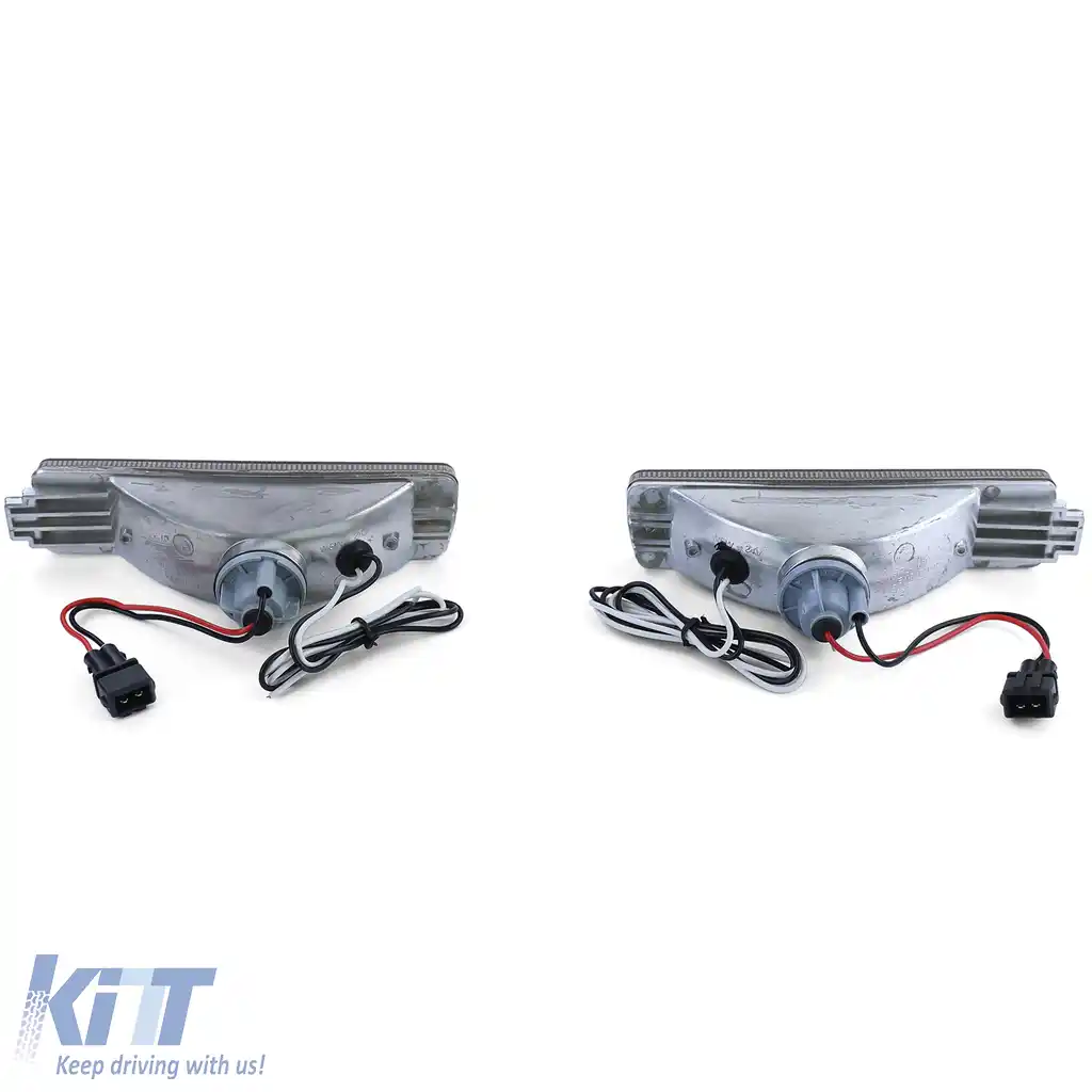 Indicatori din sticlă clară fumurii cu lumină de parcare, potriviți pentru VW Golf 2 GL 89-92-image-6194249