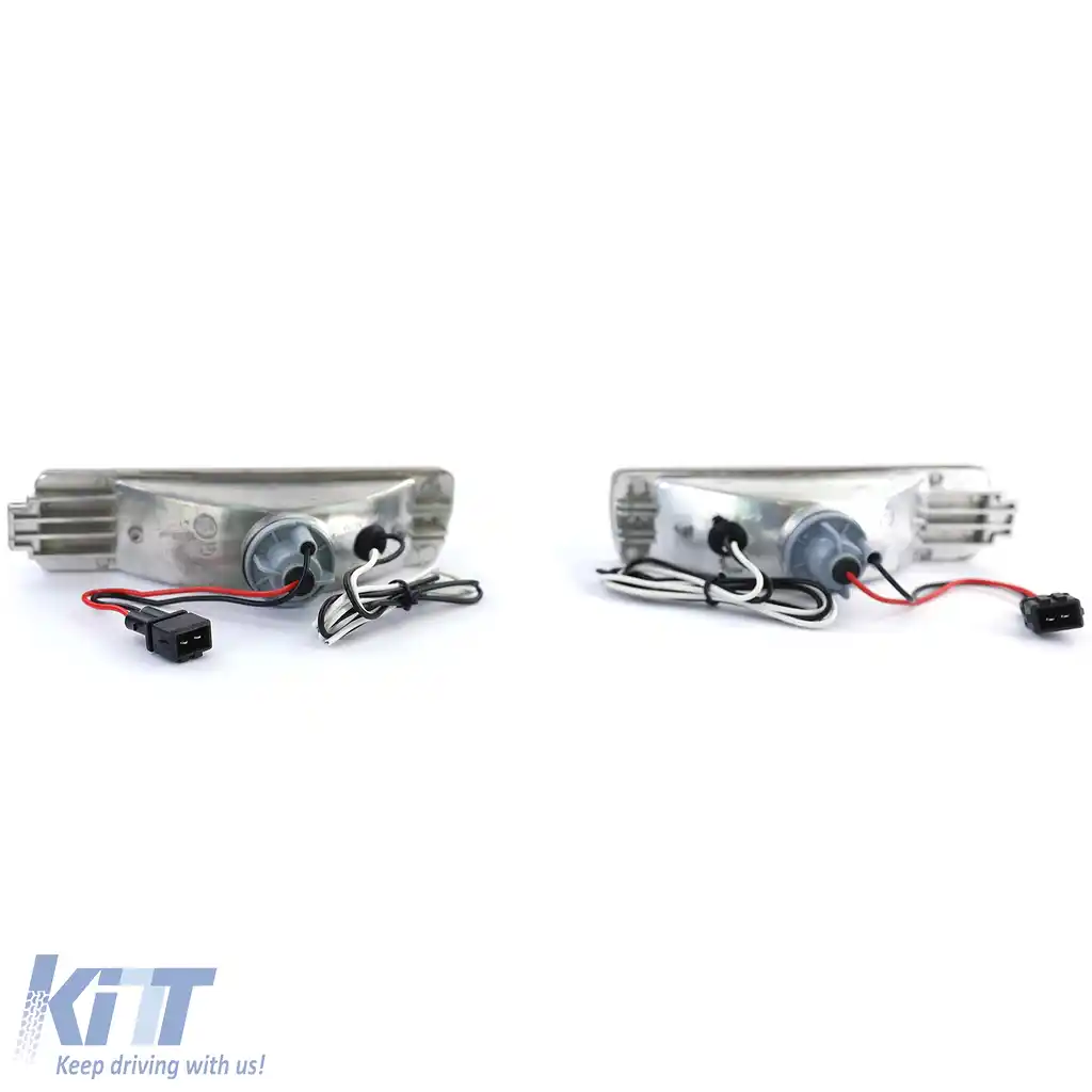 Indicatori din sticlă clară fumurii cu lumină de parcare, potriviți pentru VW Golf 2 GL 89-92-image-6194250