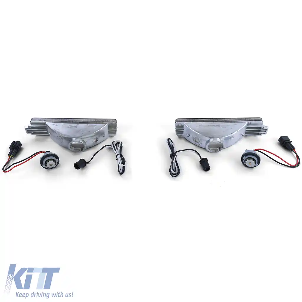 Indicatori din sticlă clară fumurii cu lumină de parcare, potriviți pentru VW Golf 2 GL 89-92-image-6194251