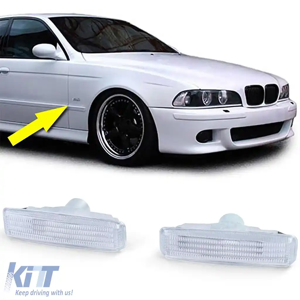 image-43-Indicatori laterali albi pereche potriviți pentru BMW Seria 5 E39 Sedan Touring 95-03