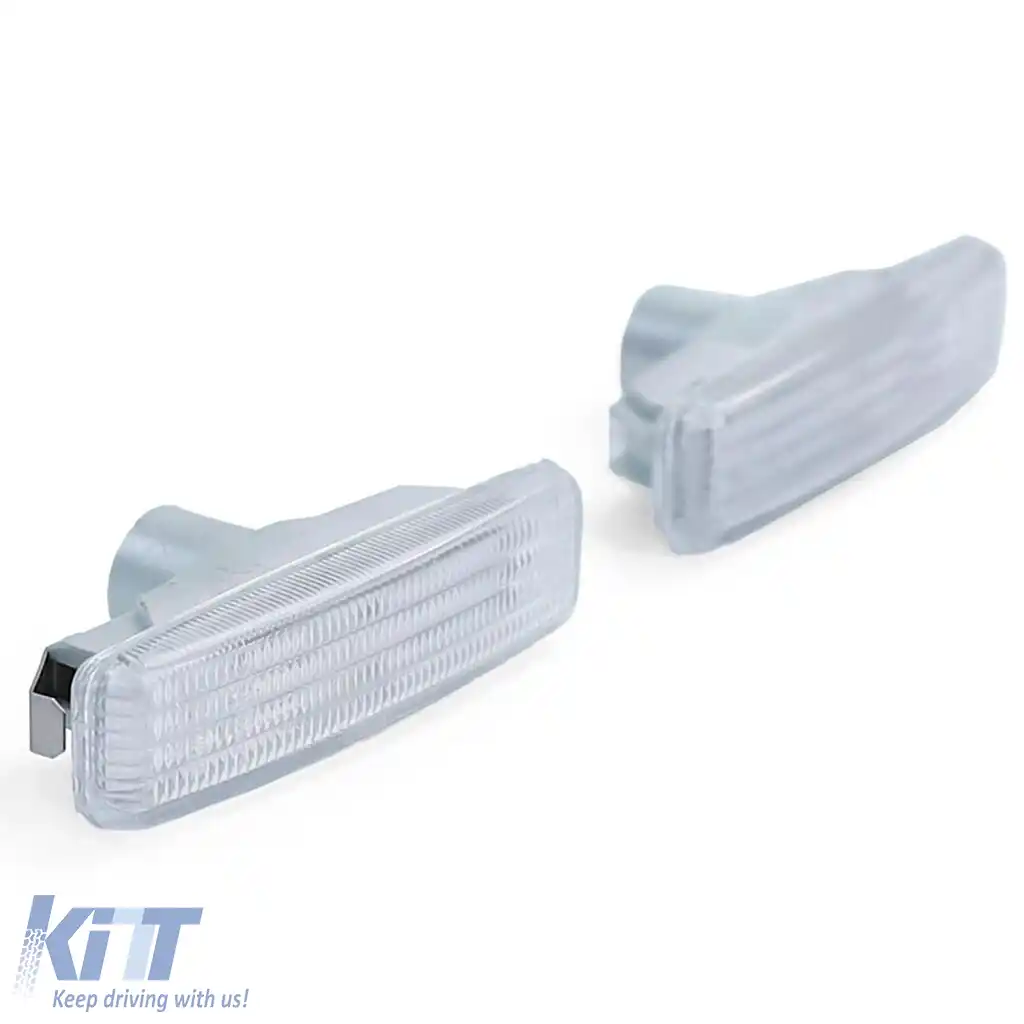 Indicatori laterali albi pereche potriviți pentru BMW Seria 5 E39 Sedan Touring 95-03-image-6191409