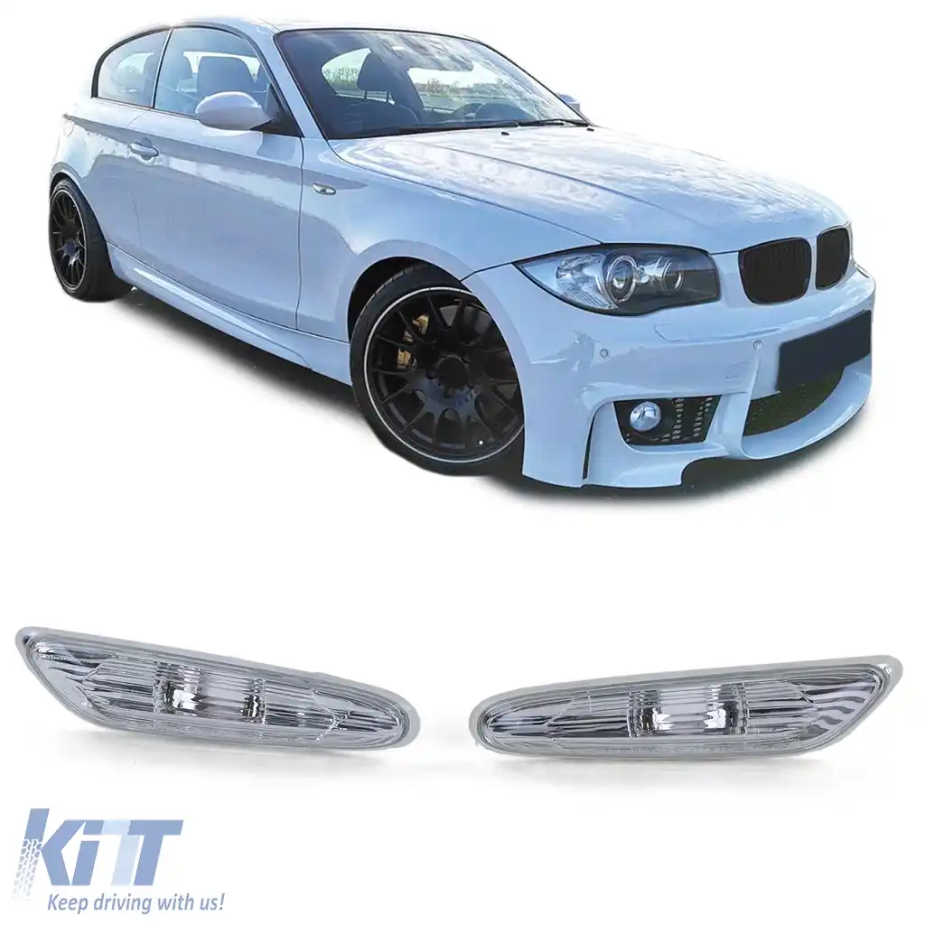 Indicatori laterali albi pereche potriviți pentru BMW X1 E84 din 09 1 Series E81 E87 04-12