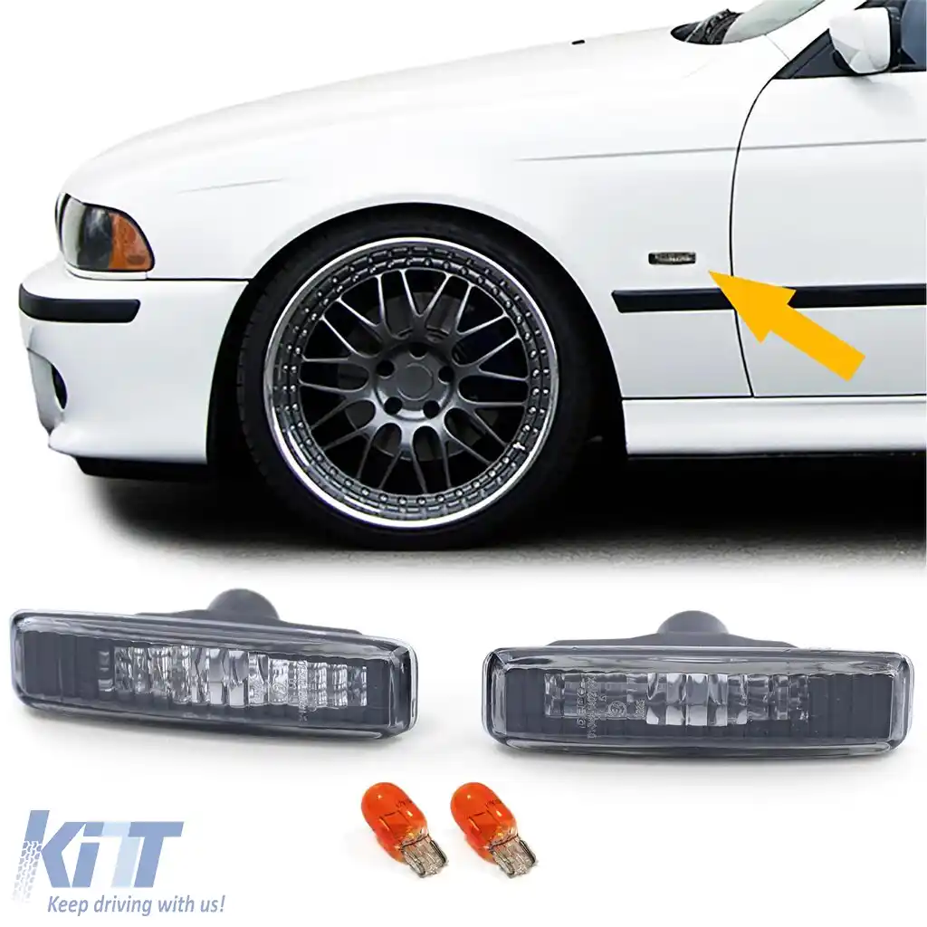 Indicatori laterali Black Smoke potriviți pentru BMW Seria 5 E39 Sedan Touring 1995-2003