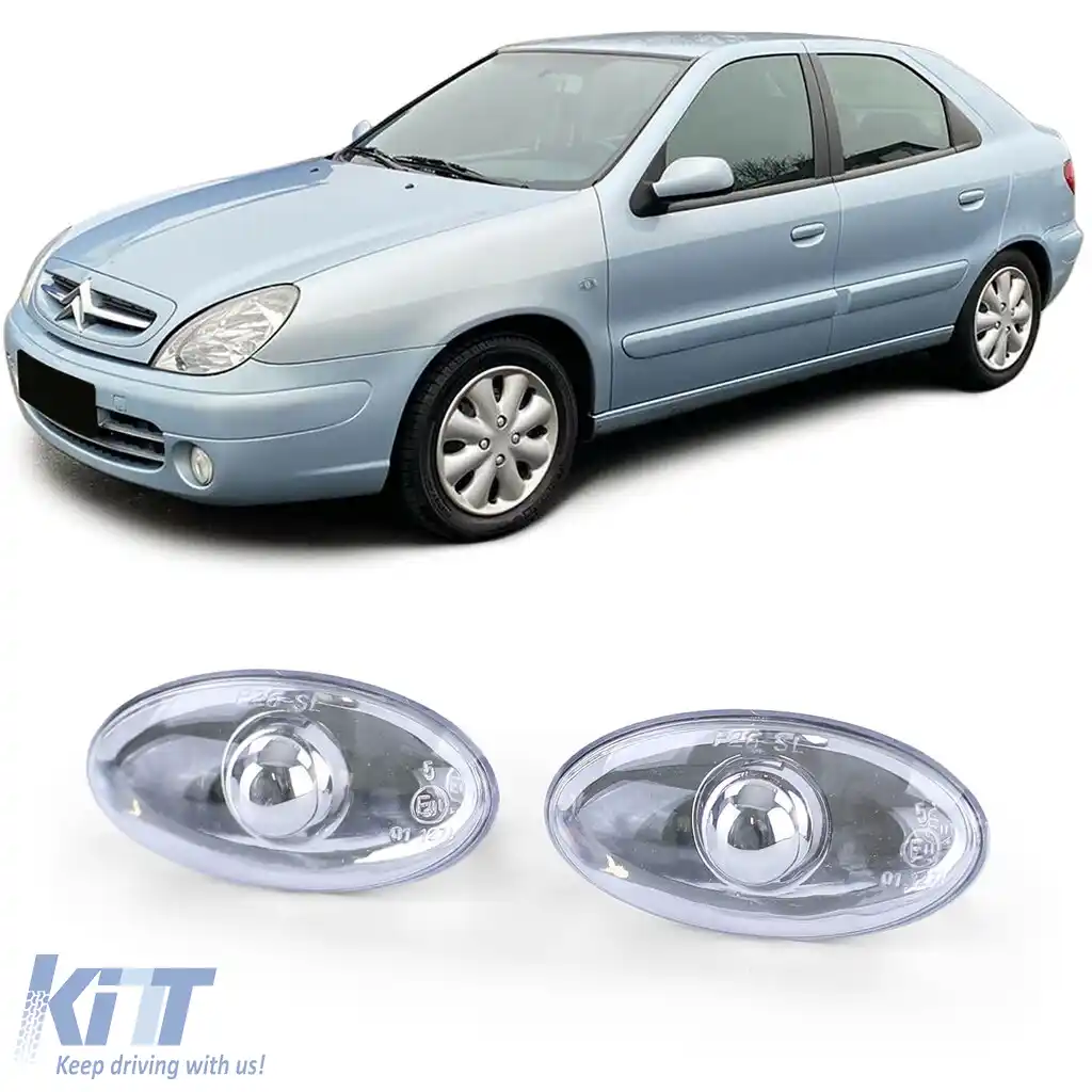 image-55-Indicatori laterali din sticlă clară cu crom, pereche, potriviți pentru Citroen C2 C3 C5 Xsara N1 N2 N68