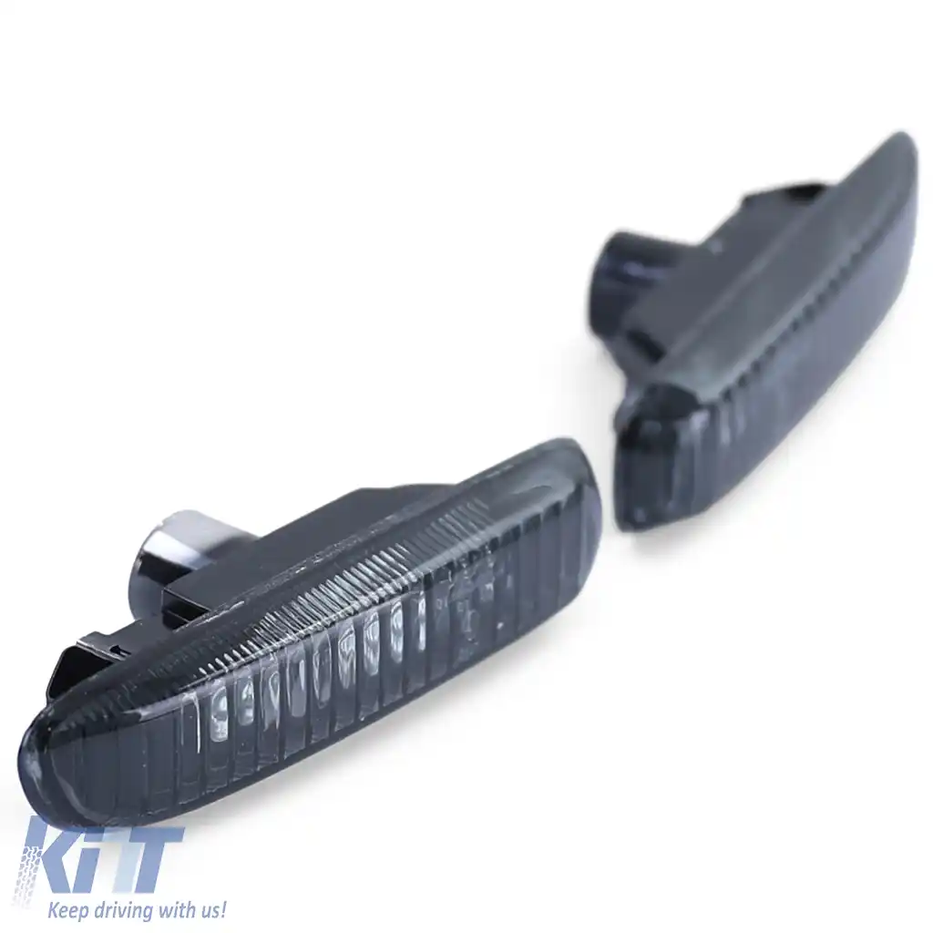 Indicatori laterali din sticlă clară cu fum negru, pereche, potriviți pentru BMW Seria 3 E46 98-03-image-6190817