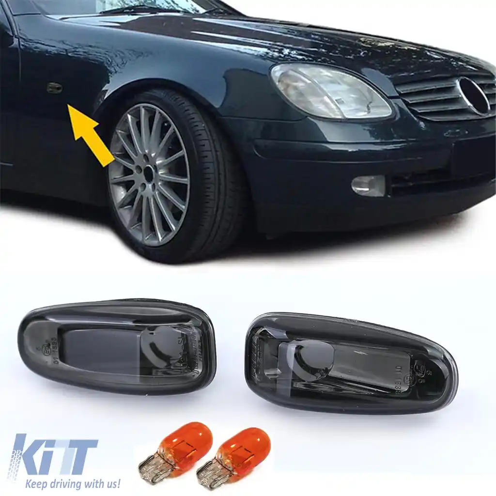 Indicatori laterali din sticlă clară fumurie pentru Mercedes W210 SLK R170 Sprinter Vito