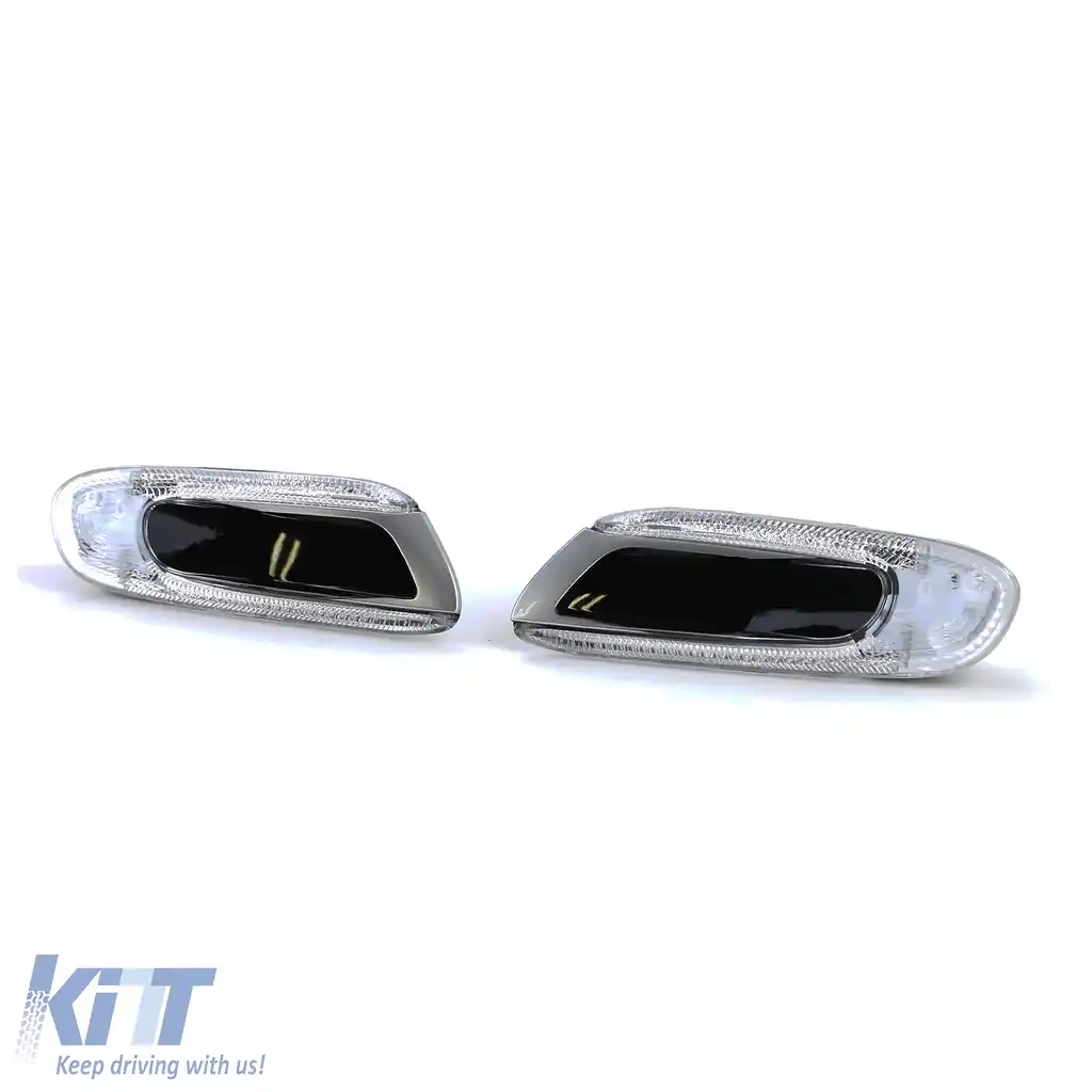 Indicatori laterali LED argintii negri, potriviți pentru Mini One Cooper S F55 F56 F57 2014-2021-image-6196356