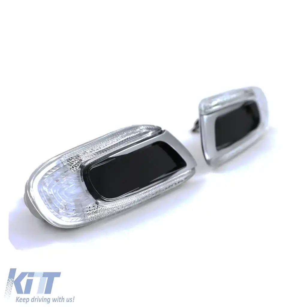 Indicatori laterali LED argintii negri, potriviți pentru Mini One Cooper S F55 F56 F57 2014-2021-image-6196357