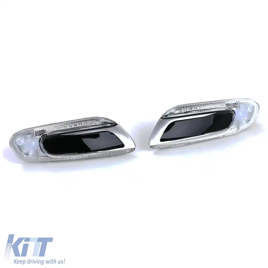 Indicatori laterali LED argintii negri, potriviți pentru Mini One Cooper S F55 F56 F57 2014-2021-image-6196358