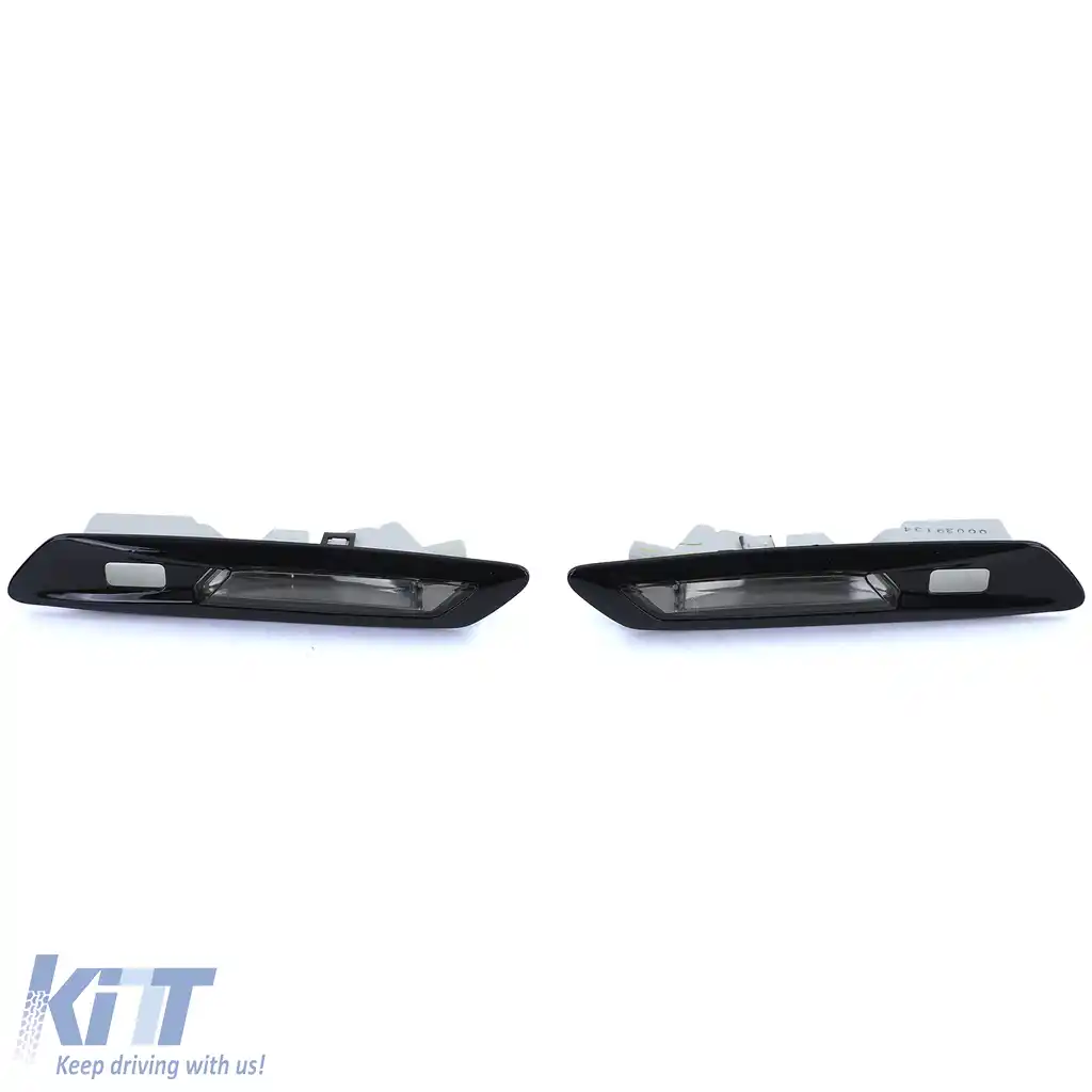 Indicatori laterali LED din sticlă clară cu fum negru, potriviți pentru BMW Seria 5 F10 F11 10-13-image-6196301