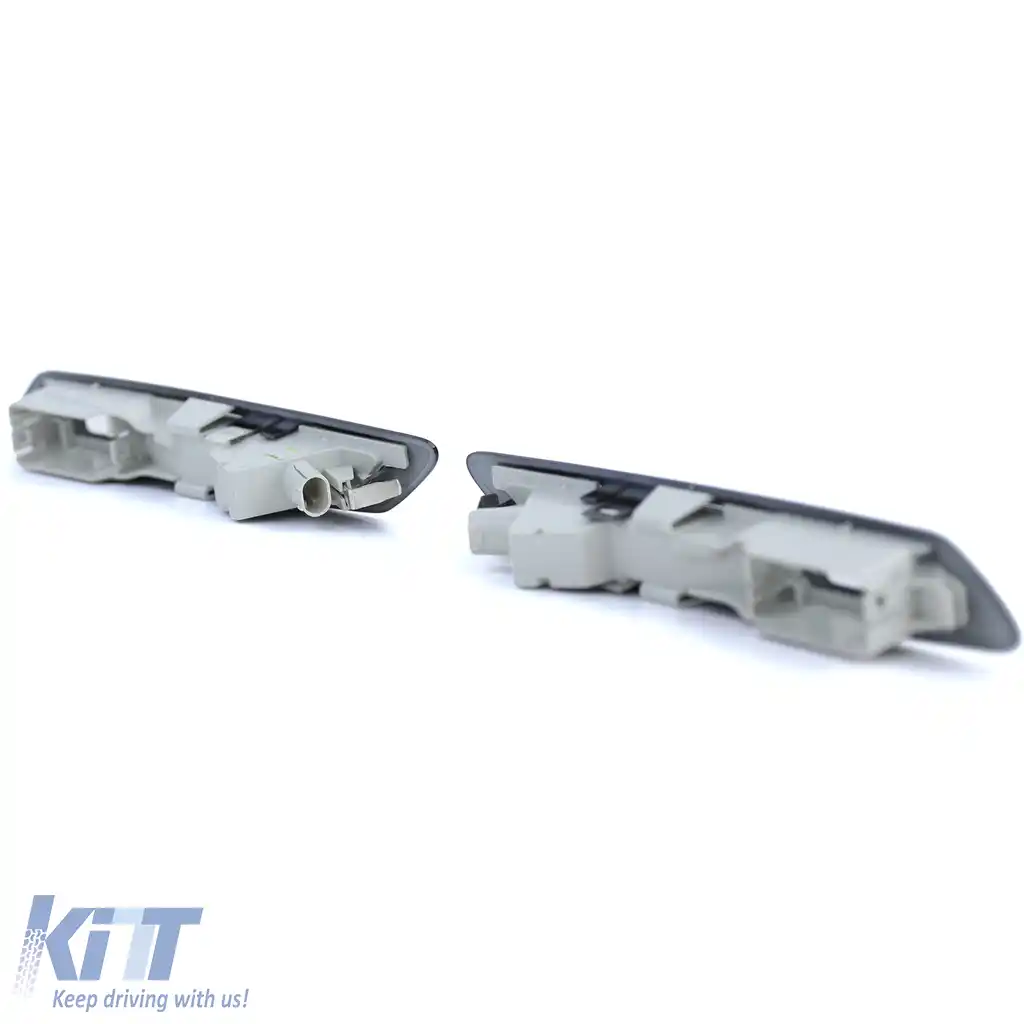 Indicatori laterali LED din sticlă clară cu fum negru, potriviți pentru BMW Seria 5 F10 F11 10-13-image-6196304