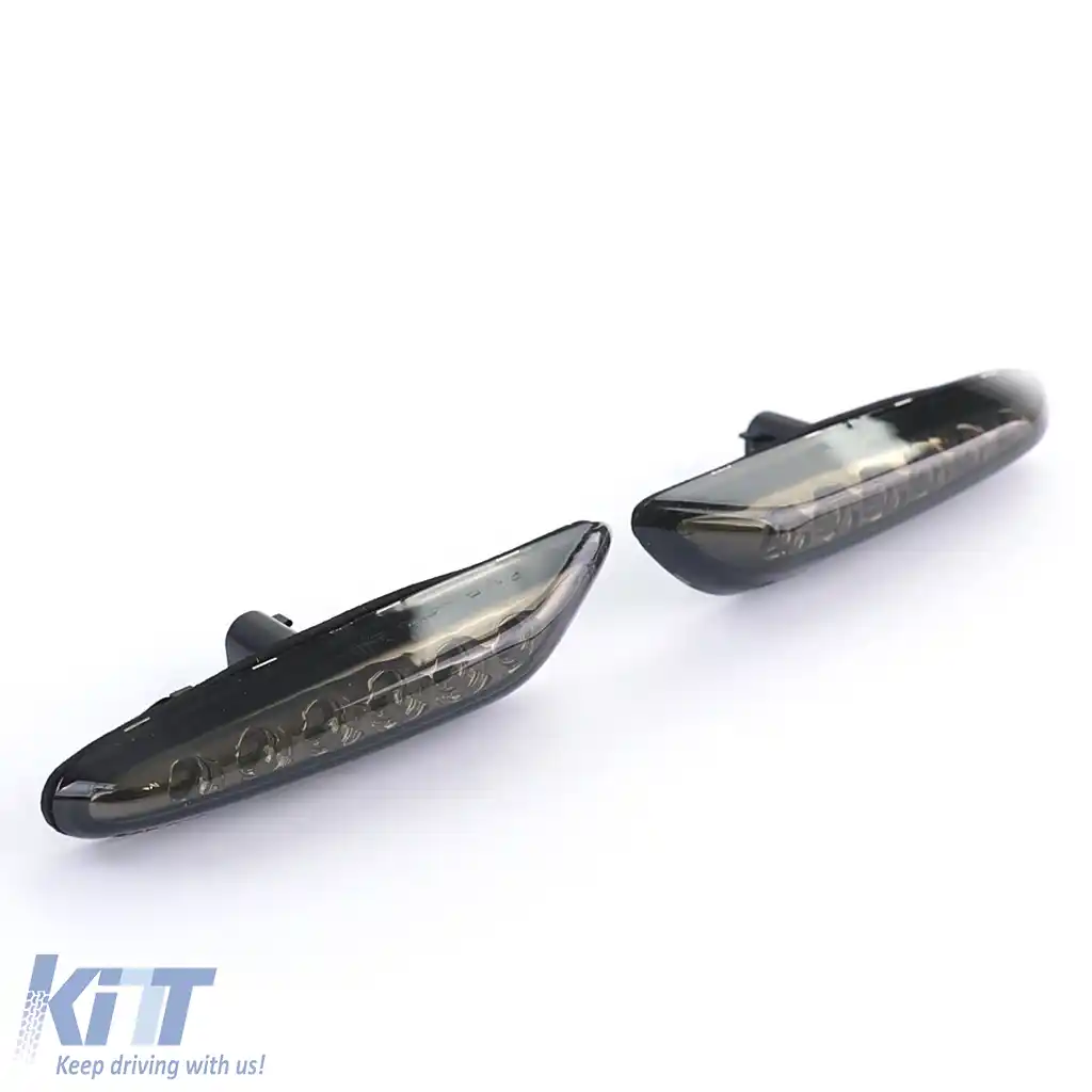 Indicatori laterali LED fumurii negri potriviți pentru BMW Seria 3 E46 01-05 E90 E91 E92 E93-image-6210094