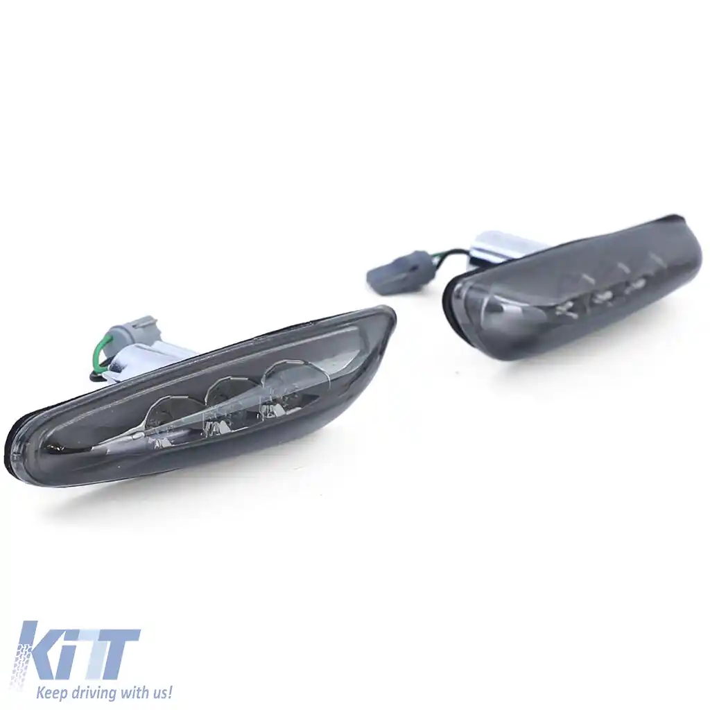 Indicatori laterali LED fumuriu negru potriviți pentru BMW E46 E60 E61 X3 E83-image-6209271
