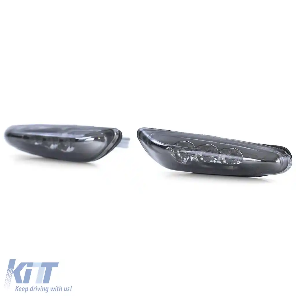 Indicatori laterali LED fumuriu negru potriviți pentru BMW E46 E60 E61 X3 E83-image-6209272