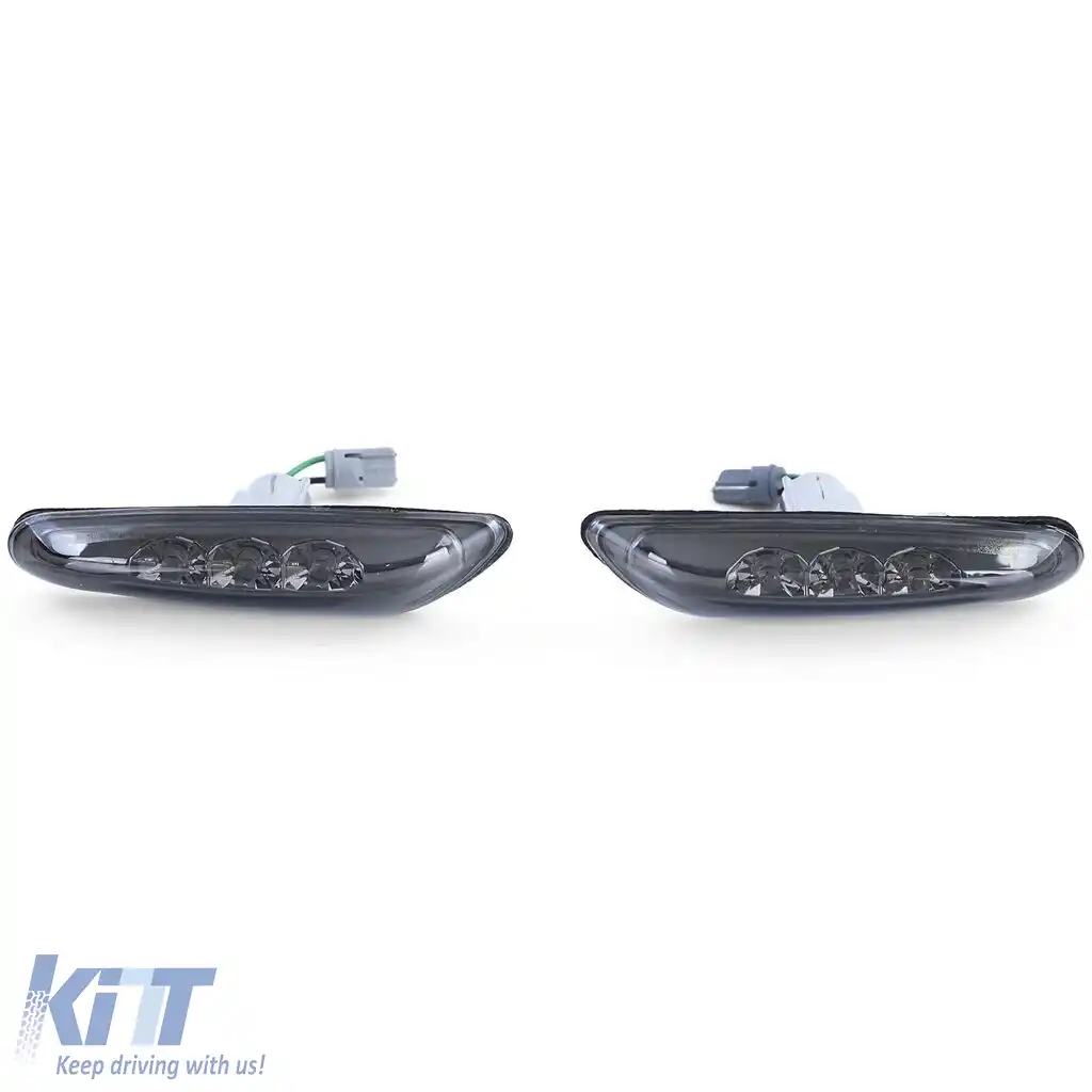 Indicatori laterali LED fumuriu negru potriviți pentru BMW E46 E60 E61 X3 E83-image-6209273