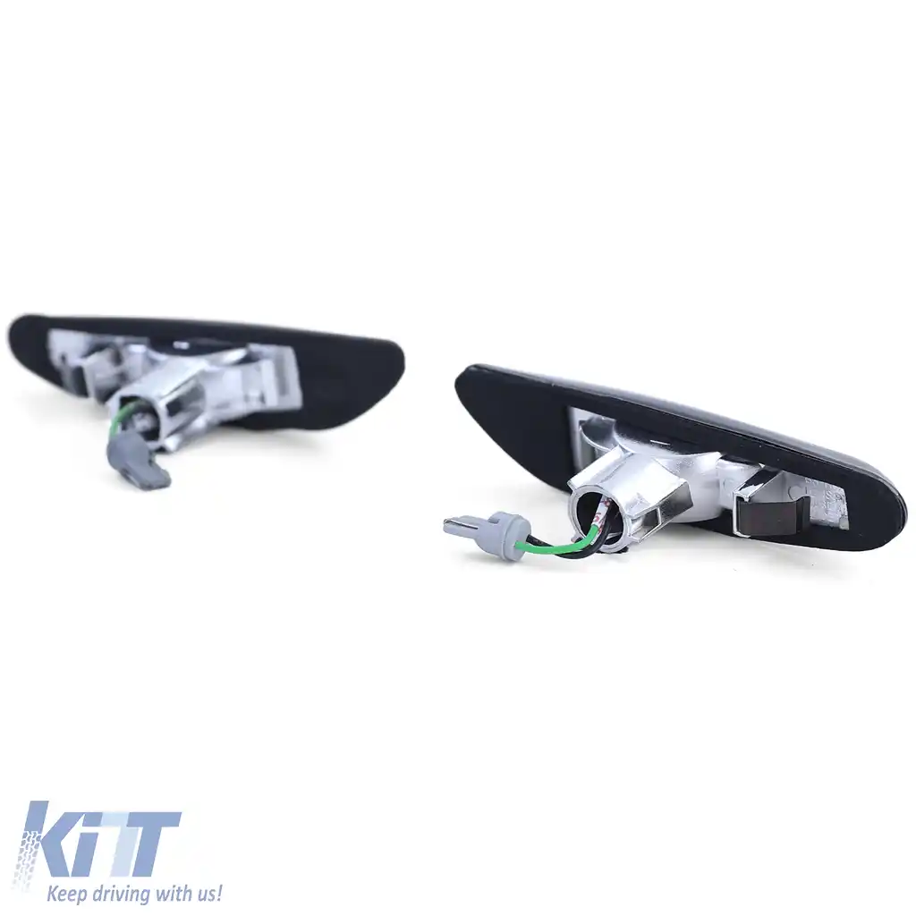 Indicatori laterali LED fumuriu negru potriviți pentru BMW E46 E60 E61 X3 E83-image-6209276