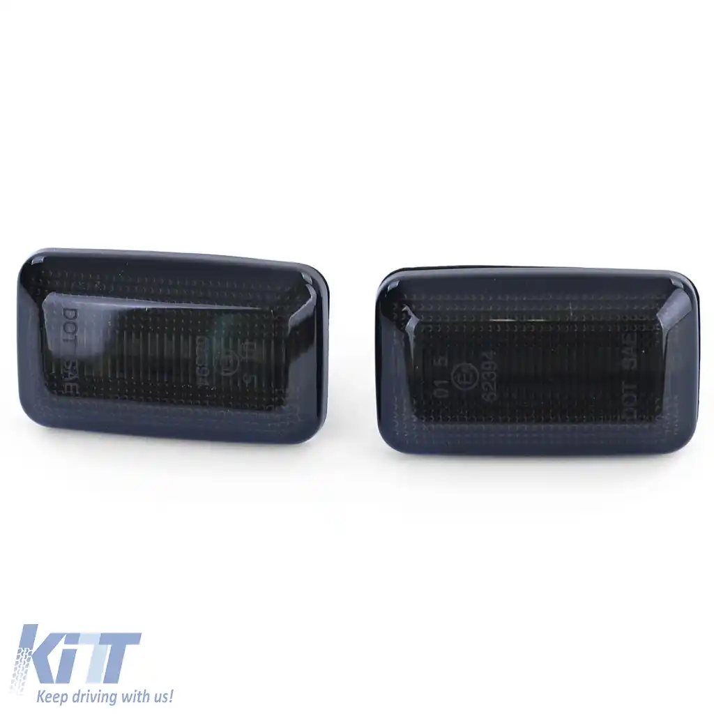 Indicatori laterali LED negri potriviți pentru VW Golf 1 + 2 Jetta 2 Polo 3 Corrado-image-6328632