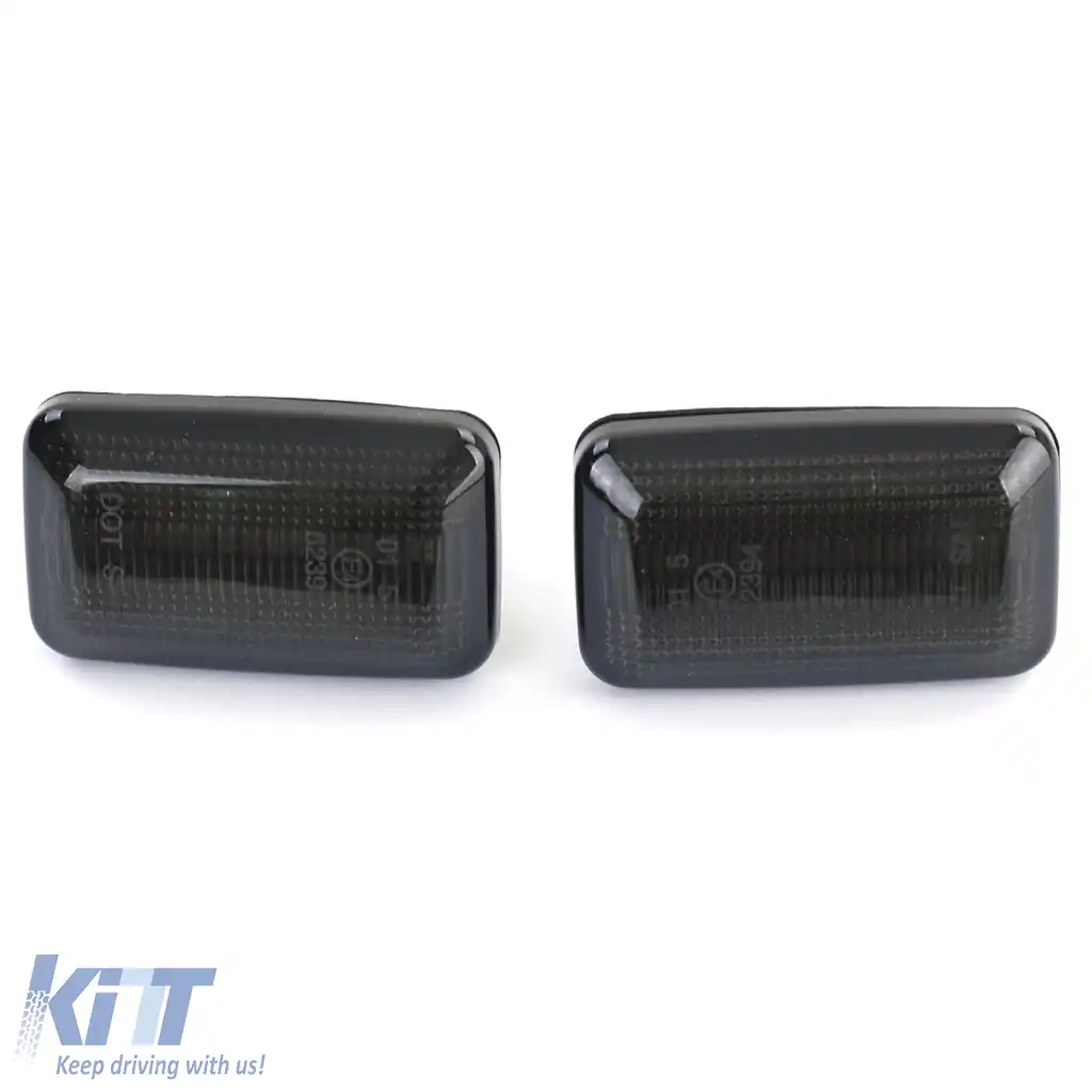 Indicatori laterali LED negri potriviți pentru VW Golf 1 + 2 Jetta 2 Polo 3 Corrado-image-6328635