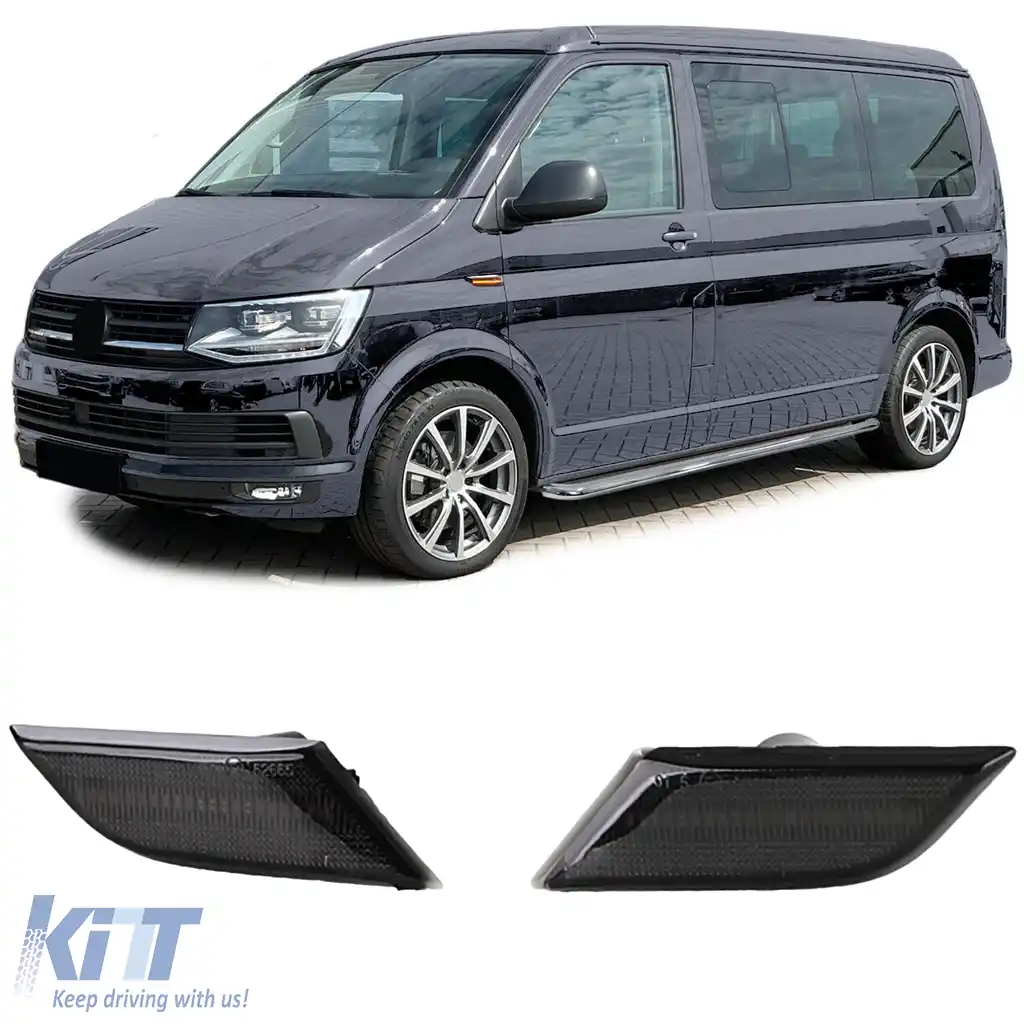 Indicatori laterali LED STRIPE negri potriviți pentru VW T6.1 din 2020