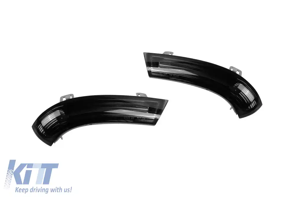 Indicatori LED de tuning potriviți pentru oglinzile laterale ale VW Golf V, V Plus, GTI, Jetta, EOS, T6 cu bază fumurie, stânga + dreapta