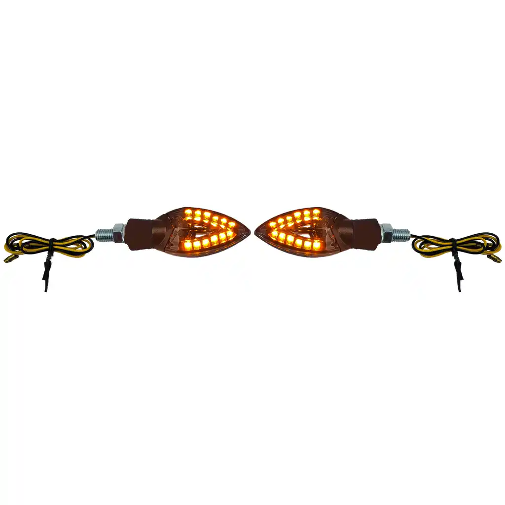 Indicatori LED mini pentru motocicletă Spades Custom Black Smoke Mini Indicatori cu aprobat E