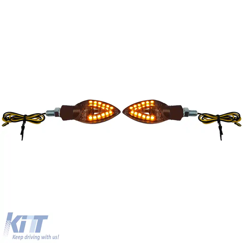 Indicatori LED Mini pentru motocicletă Spades Personalizați Negru Fum Indicatori Mini cu aprobat E