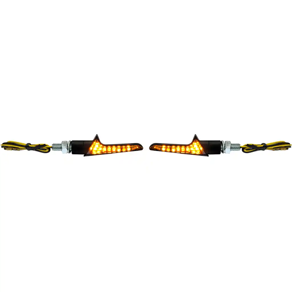 Indicatori LED universali pentru motocicletă Strike pereche sticlă clară fumurie cu marcaj E