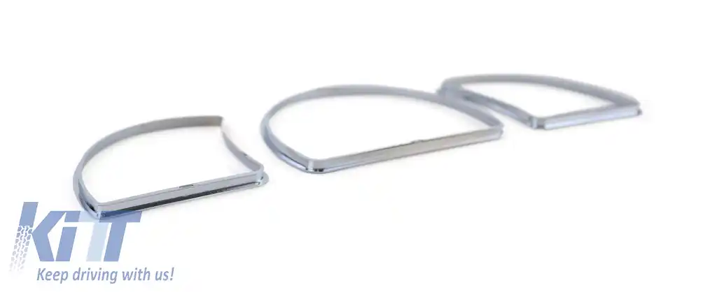 Ineluri de tachometru cromate, set de 3 piese cu clips, potrivit pentru Opel Astra F Vectra A-image-6192959