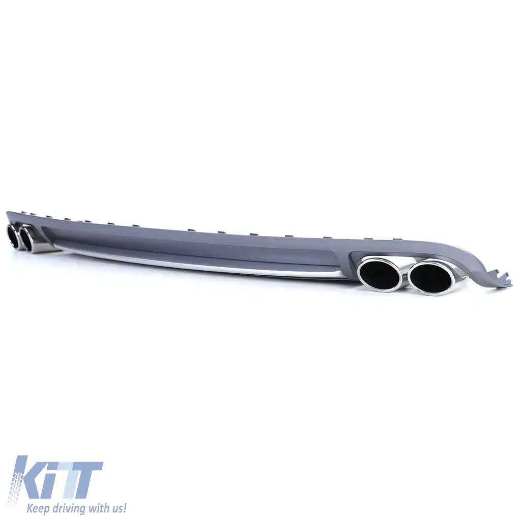 Insert de difuzor sportiv posterior cu set de țevi de eșapament potrivit pentru Audi A4 B8 Sedan Avant 07-11-image-6200976
