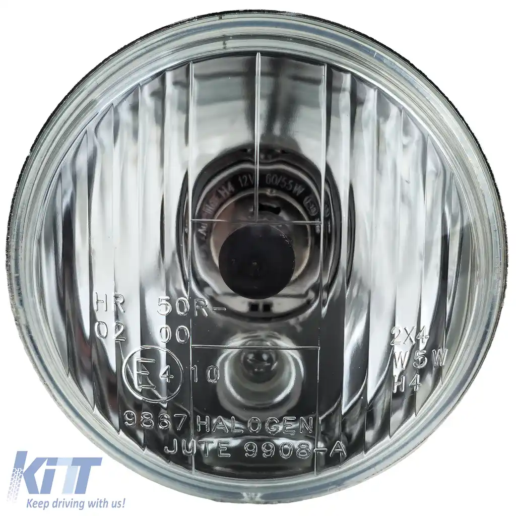 Insert de far H4 cu nervuri de 10cm E-aprobat 12V universal pentru motocicletă